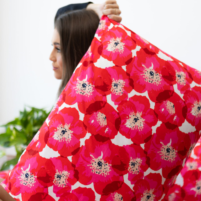 Par de Fronha 200 Fios Jazz Estampado Maxi Floral Pink - Marina