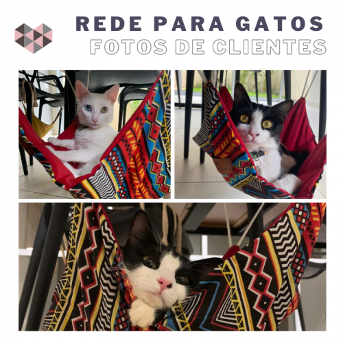 Rede Para Gatos de Amarrar na Cadeira - Étnica Vinho