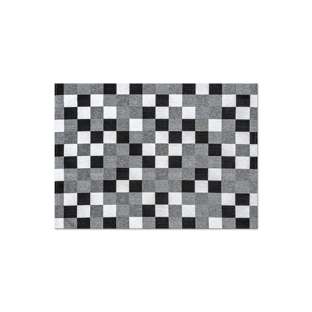 Tapete em Tecido Jacquard com Látex 1,35 m x 2,50 m - Pixel Preto