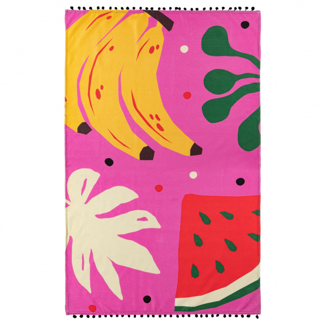 Toalha de Praia Linha Summer com pompom - Frutas