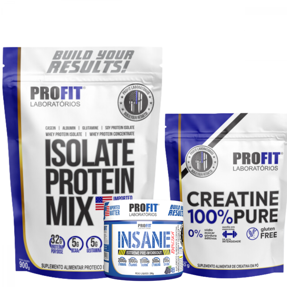 Combo Profit Isolate Protein Mix G Pr Treino Insane G