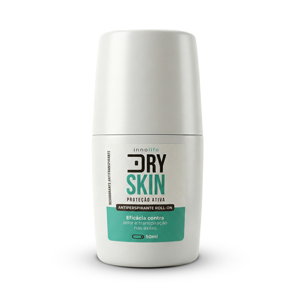 Frasco do Dry Skin Proteção Ativa, antitranspirante roll-on de 50 ml
