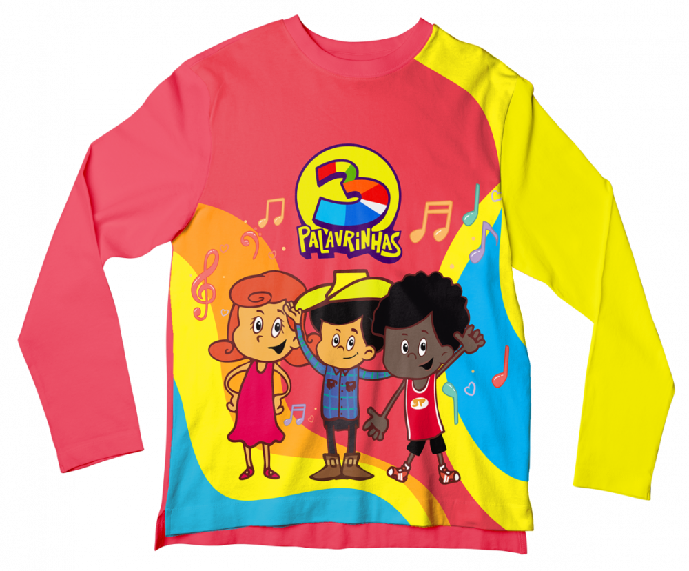 Camiseta Adulto 3 Palavrinhas ML - DVM CONFECÇÕES E MALHARIA LTDA