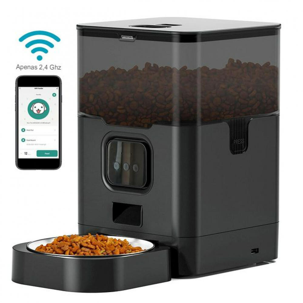 Comedouro Automático Inteligente 4L para Gatos e Cães Wi-Fi e App - Eba ...