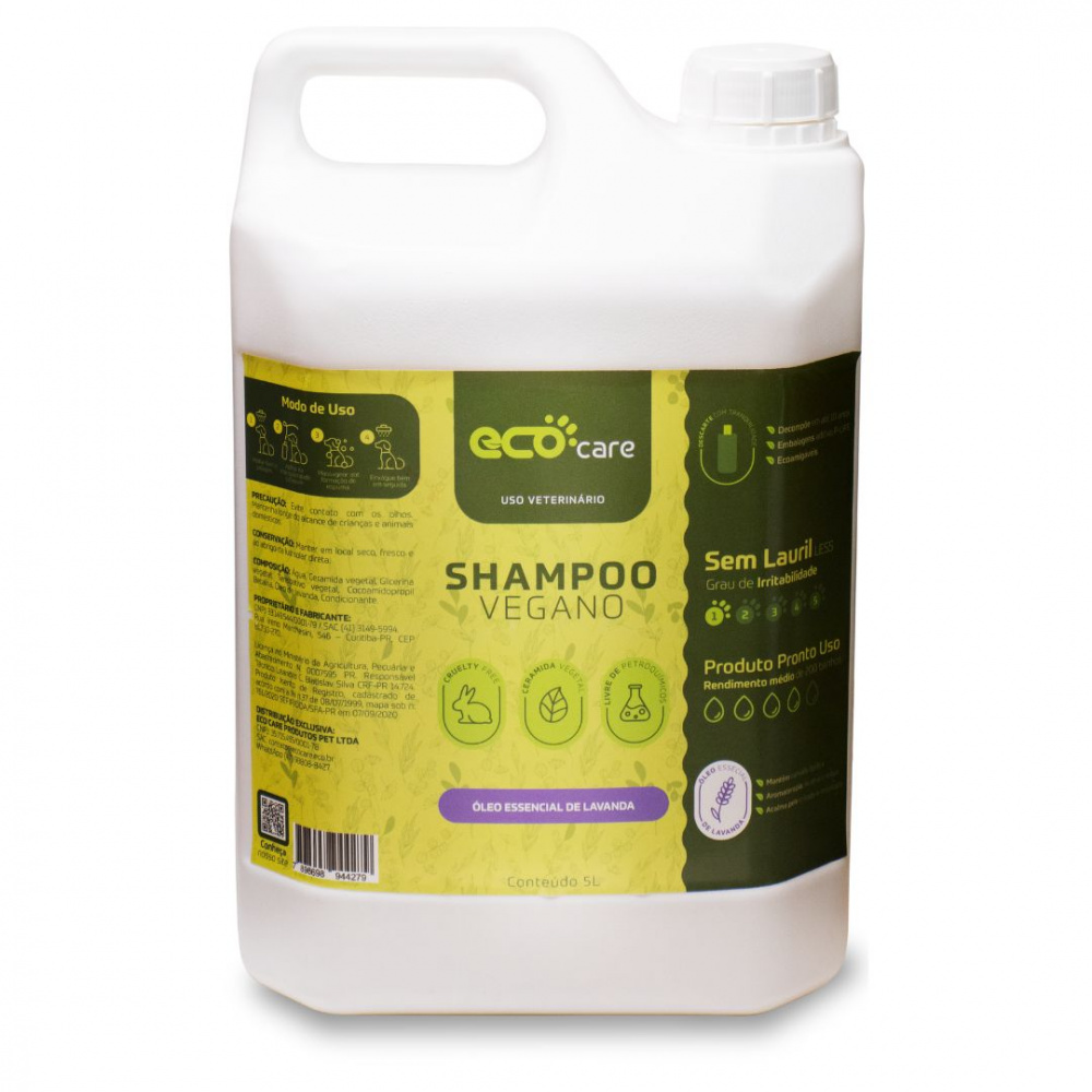 Shampoo Vegano 5L Lavanda - Eco Care Produtos Pet