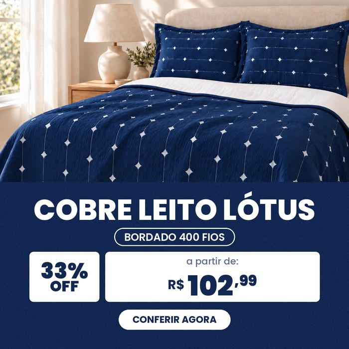 Cobre-leito Lotus marinho - E-Casa