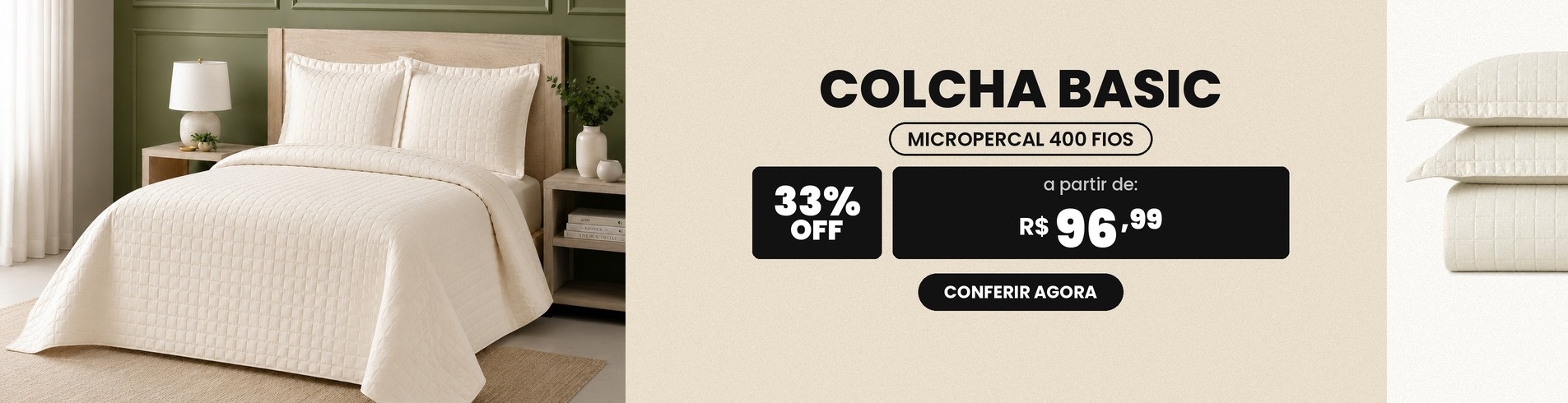Colcha Basic marfim - E-Casa