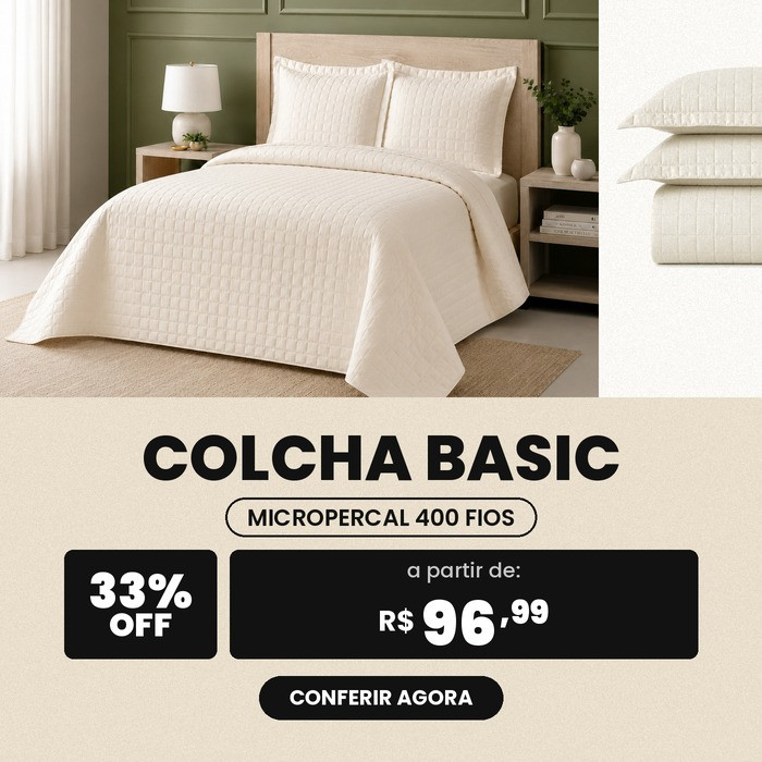 Colcha Basic marfim - E-Casa