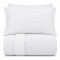 Cobre Leito Casal Lotus 400 Fios Bordado Branco 3 Peças com Porta-Travesseiros