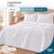 Cobre Leito Casal Lotus 400 Fios Bordado Branco 3 Peças com Porta-Travesseiros