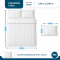 Cobre Leito Casal Lotus 400 Fios Bordado Branco 3 Peças com Porta-Travesseiros