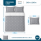 Cobre Leito Casal Lotus 400 Fios Bordado Cinza 3 Peças com Porta-Travesseiros