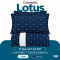 Cobre Leito Casal Lotus 400 Fios Bordado Marinho 3 Peças com Porta-Travesseiros