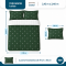Cobre Leito Casal Lotus 400 Fios Bordado Verde 3 Peças com Porta-Travesseiros