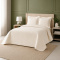 Cobre Leito Casal Queen com 2 Porta Travesseiros Matelassê Percal 300 fios Basic Marfim