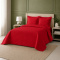 Cobre Leito Casal Queen com 2 Porta Travesseiros Matelassê Percal 300 fios Basic Vermelho