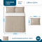 Cobre Leito King Lotus 400 Fios Bordado Bege 3 Peças com Porta-Travesseiros