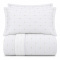 Cobre Leito King Lotus 400 Fios Bordado Branco 3 Peças com Porta-Travesseiros