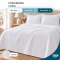 Cobre Leito King Lotus 400 Fios Bordado Branco 3 Peças com Porta-Travesseiros