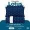 Cobre Leito King Lotus 400 Fios Bordado Marinho 3 Peças com Porta-Travesseiros