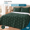 Cobre Leito King Lotus 400 Fios Bordado Verde 3 Peças com Porta-Travesseiros