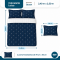 Cobre Leito Queen Lotus 400 Fios Bordado Marinho 3 Peças com Porta-Travesseiros