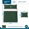 Cobre Leito Queen Lotus 400 Fios Bordado Verde 3 Peças com Porta-Travesseiros