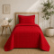 Cobre Leito Solteiro com Porta Travesseiro Matelassê Percal 300 fios Basic Vermelho