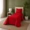 Cobre Leito Solteiro com Porta Travesseiro Matelassê Percal 300 fios Basic Vermelho