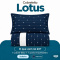 Cobre Leito Solteiro Lotus 400 Fios Bordado Marinho 2 Peças com Porta-Travesseiro