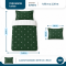 Cobre Leito Solteiro Lotus 400 Fios Bordado Verde 2 Peças com Porta-Travesseiro