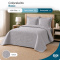 Colcha Cobre Leito Casal Padrão Basic Micropercal 400 Fios Matelado com 2 Porta-Travesseiros - Cinza