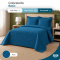 Colcha Cobre Leito Casal Padrão Basic Micropercal 400 Fios Matelado com 2 Porta-Travesseiros - Marinho