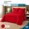 Colcha Cobre Leito Casal Padrão Basic Micropercal 400 Fios Matelado com 2 Porta-Travesseiros - Vermelho