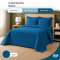 Colcha Cobre Leito Casal Queen Basic Micropercal 400 Fios Matelado com 2 Porta-Travesseiros - Marinho