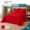 Colcha Cobre Leito Casal Queen Basic Micropercal 400 Fios Matelado com 2 Porta-Travesseiros - Vermelho