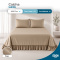 Colcha Cobre Leito Laila Casal 400 Fios Lisa com Babado e Porta-Travesseiro - Bege