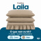 Colcha Cobre Leito Laila Casal 400 Fios Lisa com Babado e Porta-Travesseiro - Bege
