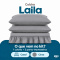 Colcha Cobre Leito Laila Casal 400 Fios Lisa com Babado e Porta-Travesseiro - Cinza
