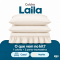 Colcha Cobre Leito Laila Casal 400 Fios Lisa com Babado e Porta-Travesseiro - Marfim