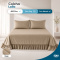 Colcha Cobre Leito Laila King 400 Fios Lisa com Babado e Porta-Travesseiro - Bege