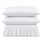 Colcha Cobre Leito Laila King 400 Fios Lisa com Babado e Porta-Travesseiro - Branco