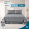Colcha Cobre Leito Laila King 400 Fios Lisa com Babado e Porta-Travesseiro - Cinza