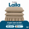 Colcha Cobre Leito Laila Queen 400 Fios Lisa com Babado e Porta-Travesseiro - Bege