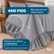 Colcha Cobre Leito Laila Queen 400 Fios Lisa com Babado e Porta-Travesseiro - Cinza