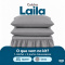 Colcha Cobre Leito Laila Queen 400 Fios Lisa com Babado e Porta-Travesseiro - Cinza