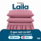 Colcha Cobre Leito Laila Queen 400 Fios Lisa com Babado e Porta-Travesseiro - Rosê