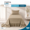 Colcha Cobre Leito Laila Solteiro 400 Fios Lisa com Babado e Porta-Travesseiro - Bege