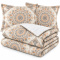 Colcha Cobre Leito Queen Luna Micropercal 300 Fios Matelado Estampado com 2 Porta-Travesseiros - Estampa 005