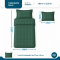 Colcha Cobre Leito Solteiro Basic Micropercal 400 Fios Matelado com 1 Porta-Travesseiro - Verde